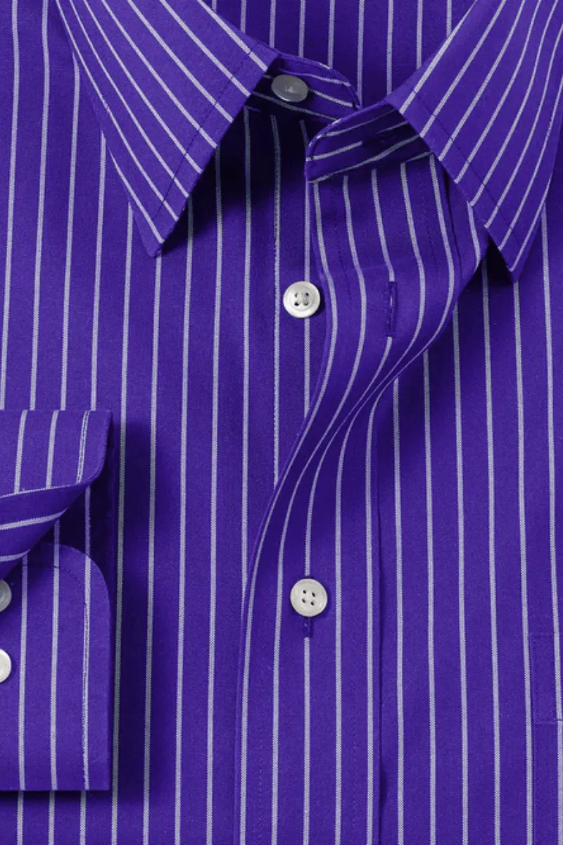 Purple Stretch Non-Iron Stripe Formal Shirt