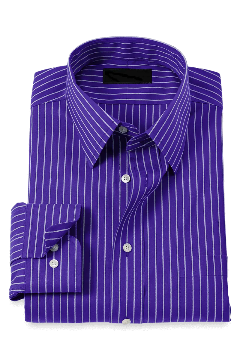 Purple Stretch Non-Iron Stripe Formal Shirt