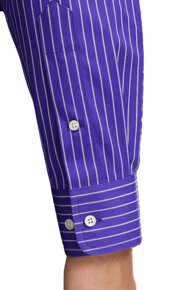 Purple Stretch Non-Iron Stripe Formal Shirt