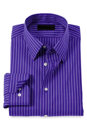 Purple Stretch Non-Iron Stripe Formal Shirt