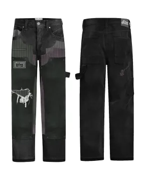 "3 Stacks" Triple Layered Carpenter Denim (Vintage Black)