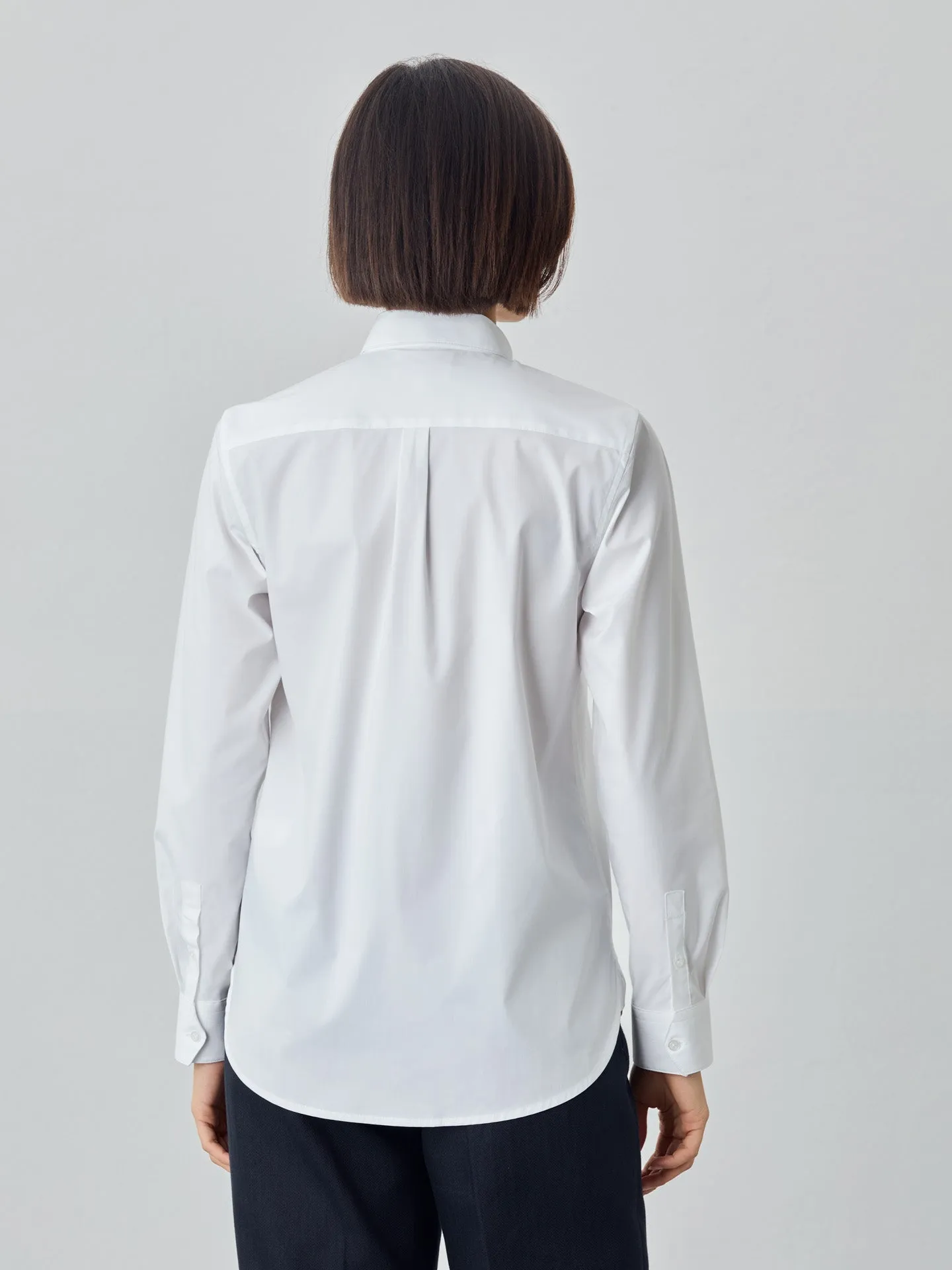 Regular Fit Plain Poplin Comfort Shirt With Open Collar