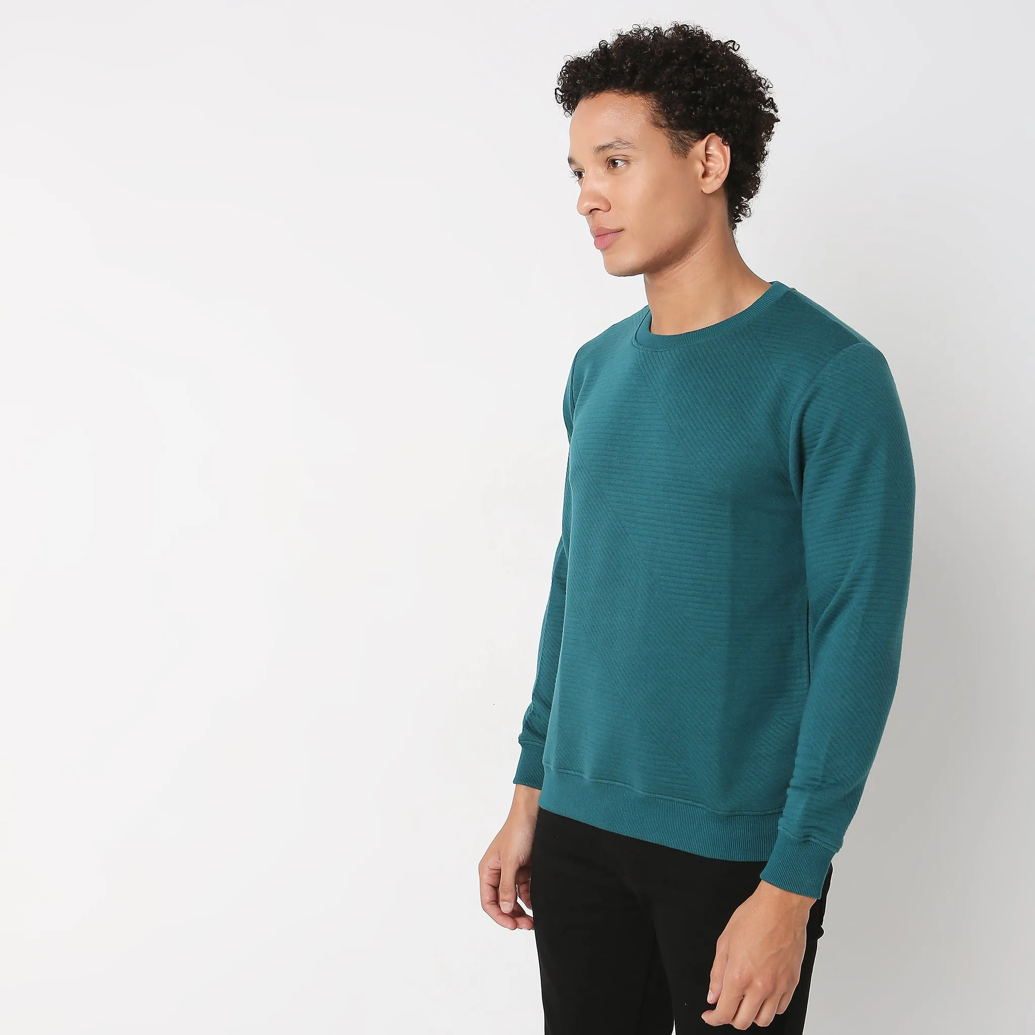 Regular Fit Quilted Sweatshirt