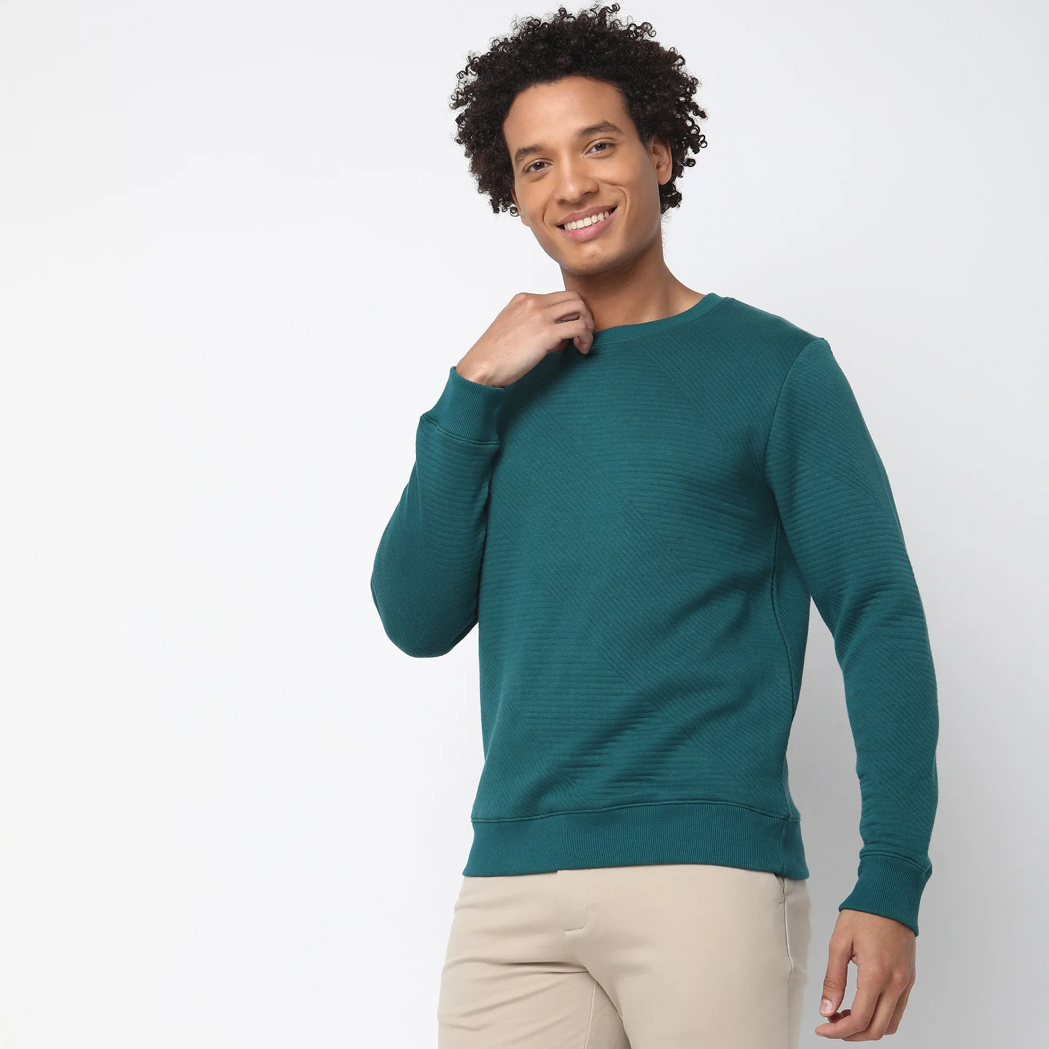 Regular Fit Quilted Sweatshirt