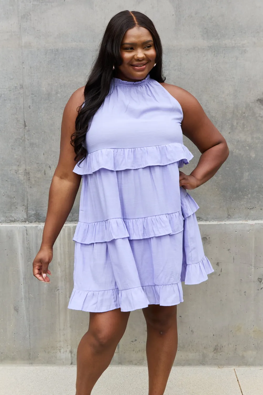 Relaxed Baby Doll Halter Dress