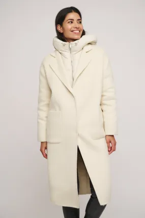 Reni 2 in 1 Birch Wool Coat with removable Down Jacket