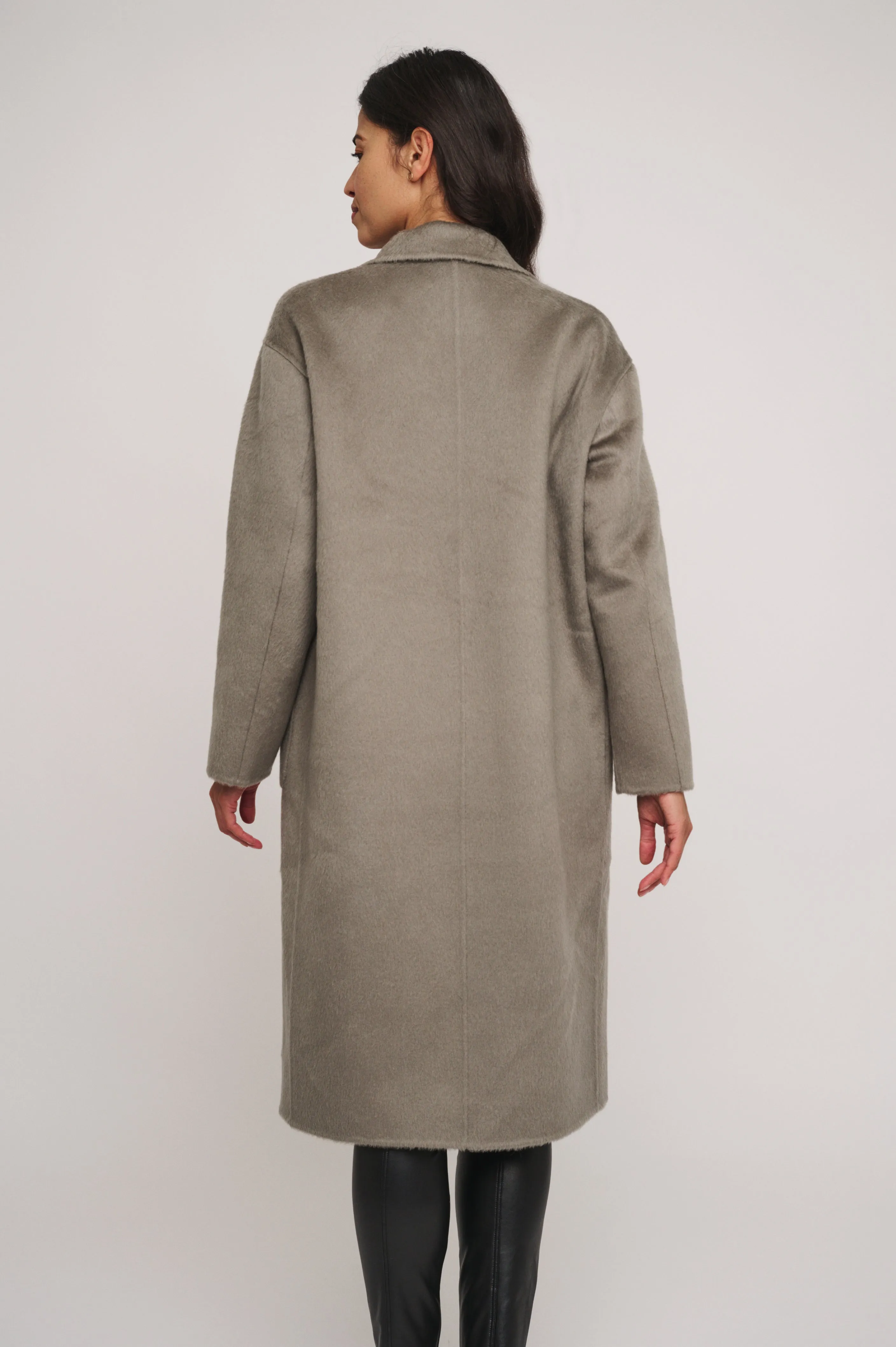 Reni 2 in 1 wool coat with removable down jacket in Dark Artichoke