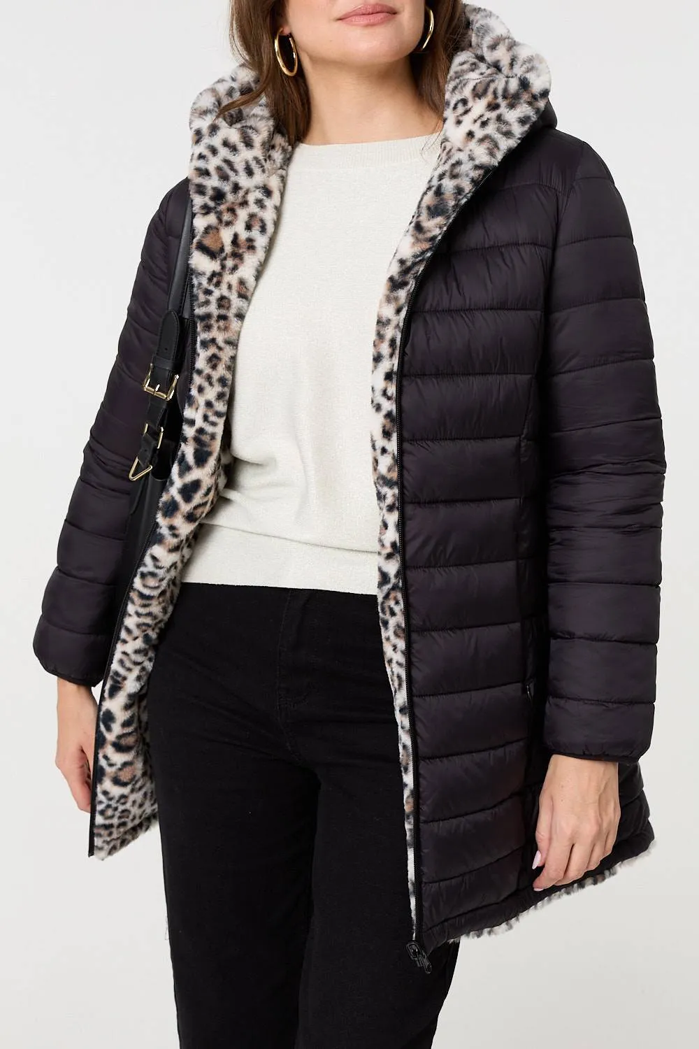 Reversible Animal Print Puffer Jacket