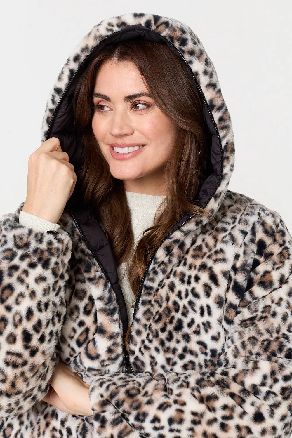 Reversible Animal Print Puffer Jacket