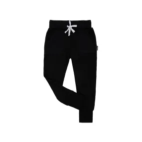 Ribbed Bamboo Pocket Jogger Pants - Raven