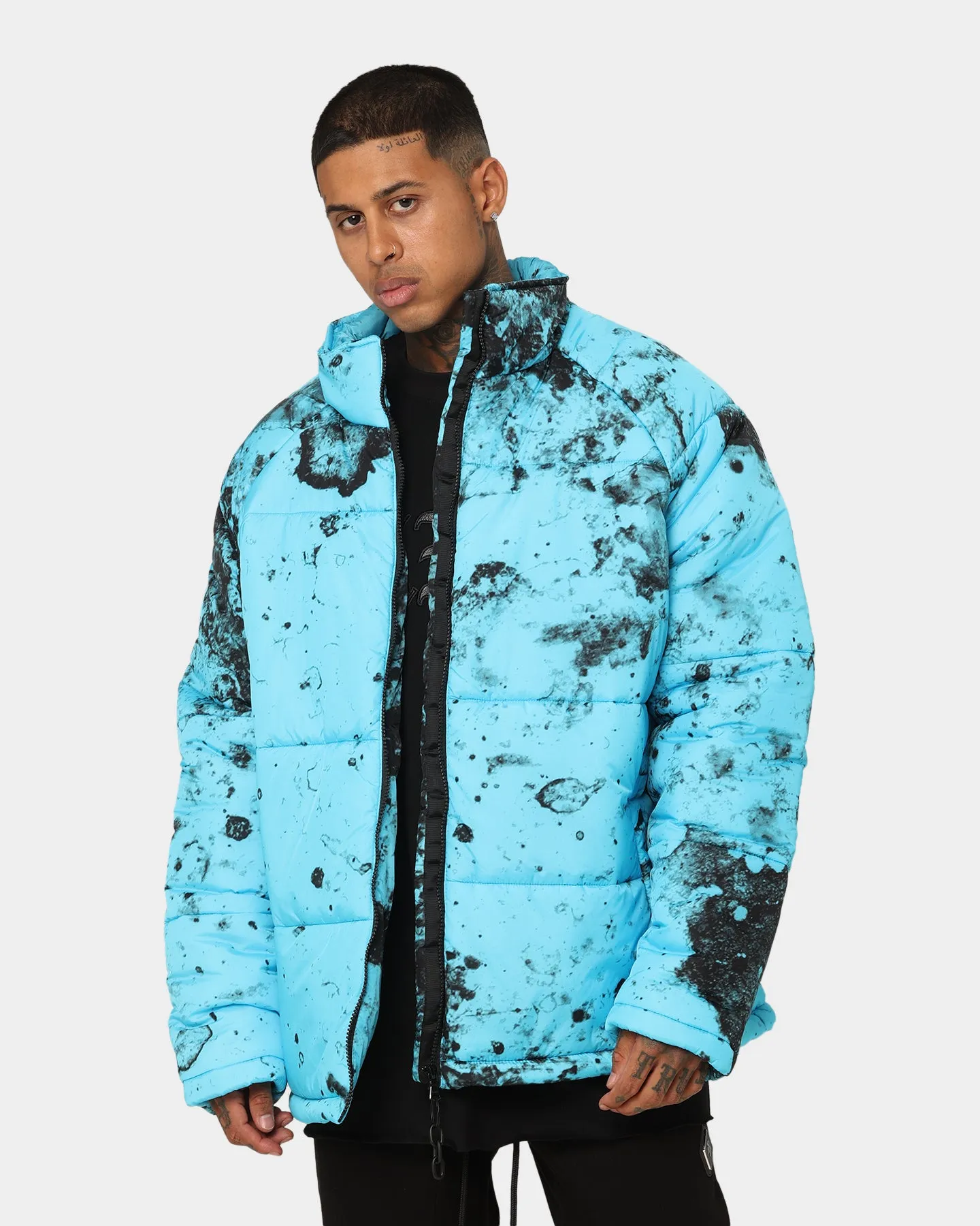 Saint Morta Acid Puffer Jacket Cyan/Black