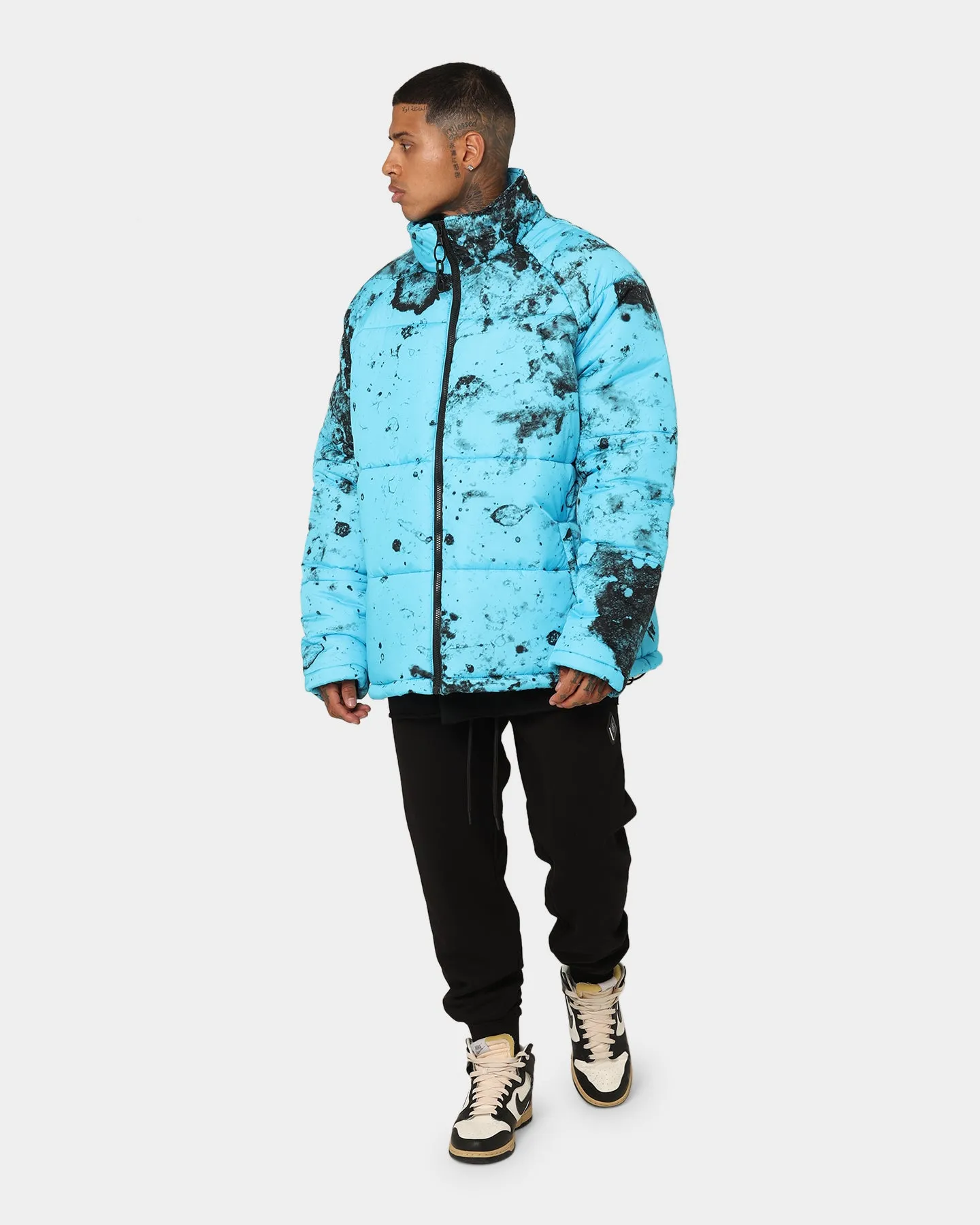 Saint Morta Acid Puffer Jacket Cyan/Black