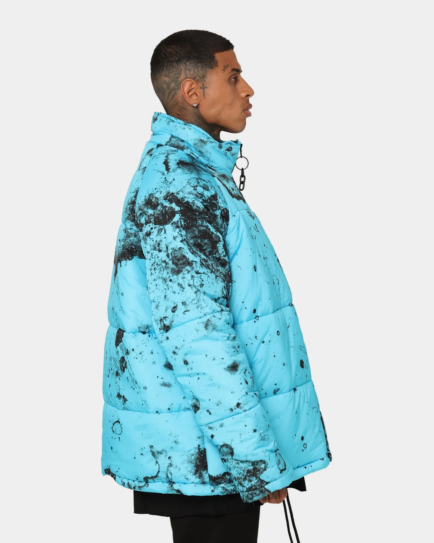 Saint Morta Acid Puffer Jacket Cyan/Black