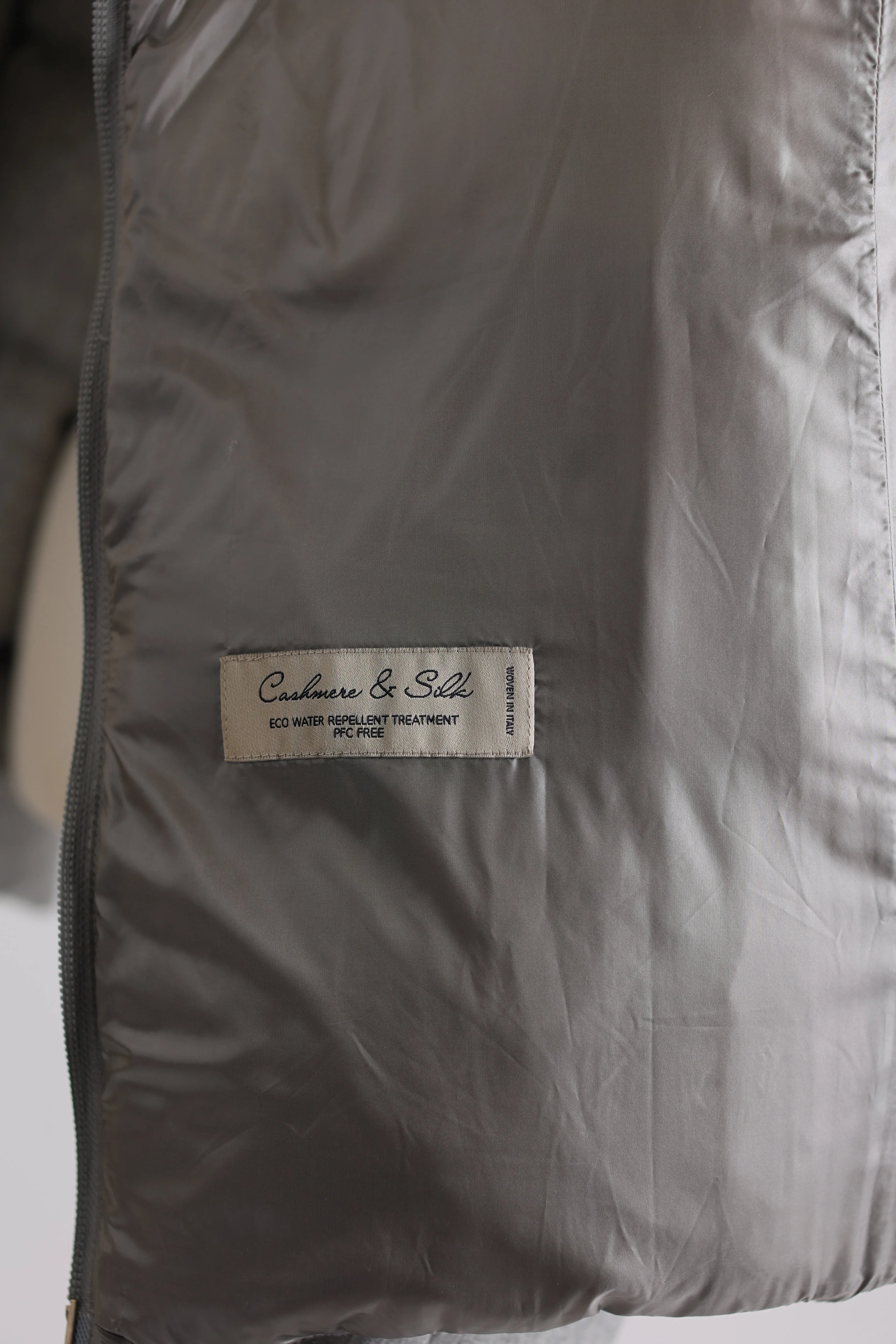 Silk-Cashmere Water Repellent Down Puffer Jacket