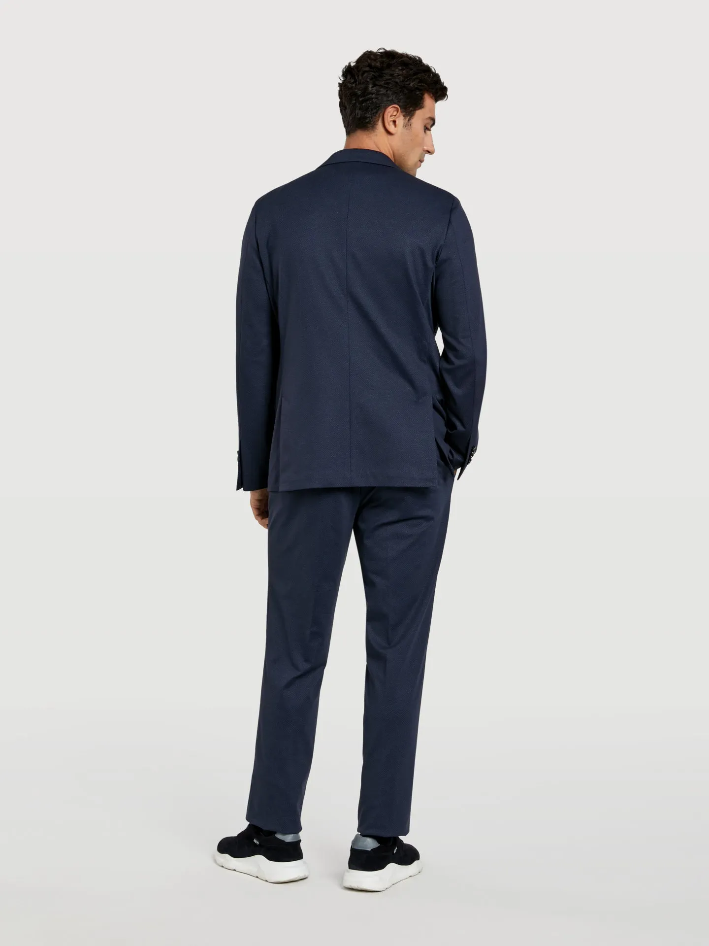 Slim fit k-motion herringbone suit