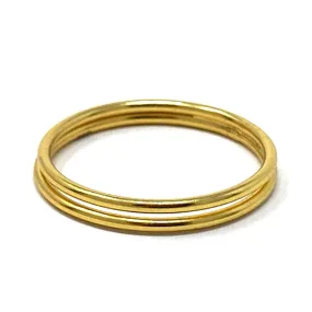 Stackable 18K Gold Plated Double Band Ring