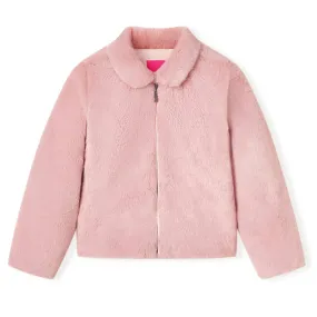 Stylish Kids' Pink Faux Fur Coat - Warm & Cozy | Size 128 for Ages 7-8 | High-Quality Children's Wear