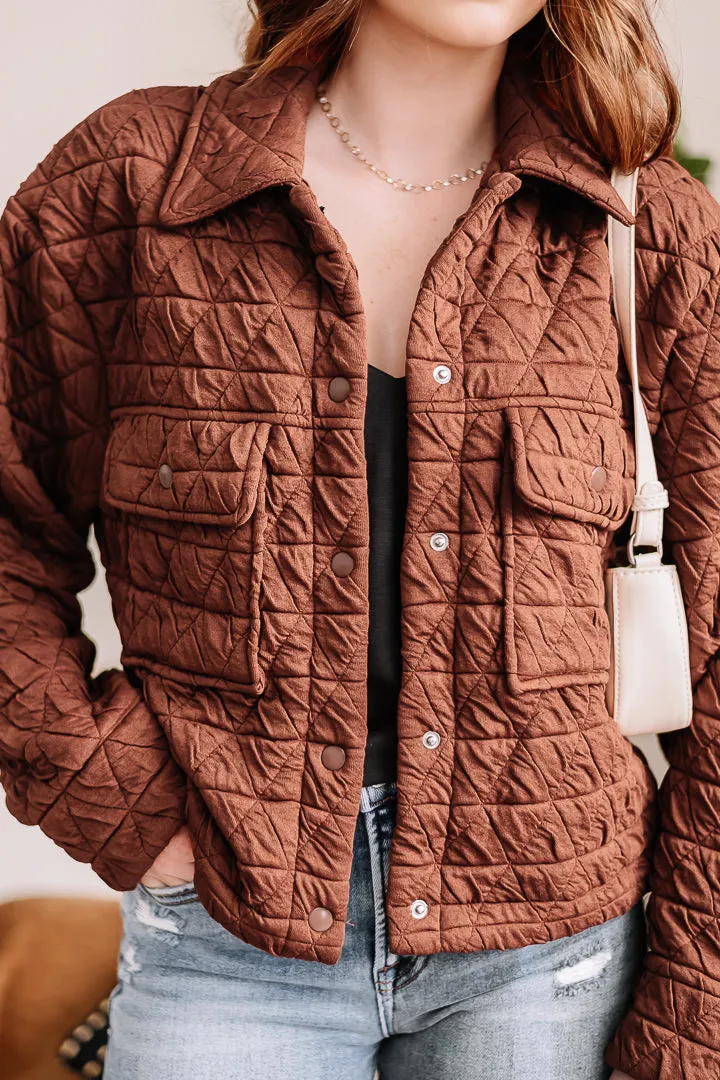 Sunburst Quilted Jacket | Brick