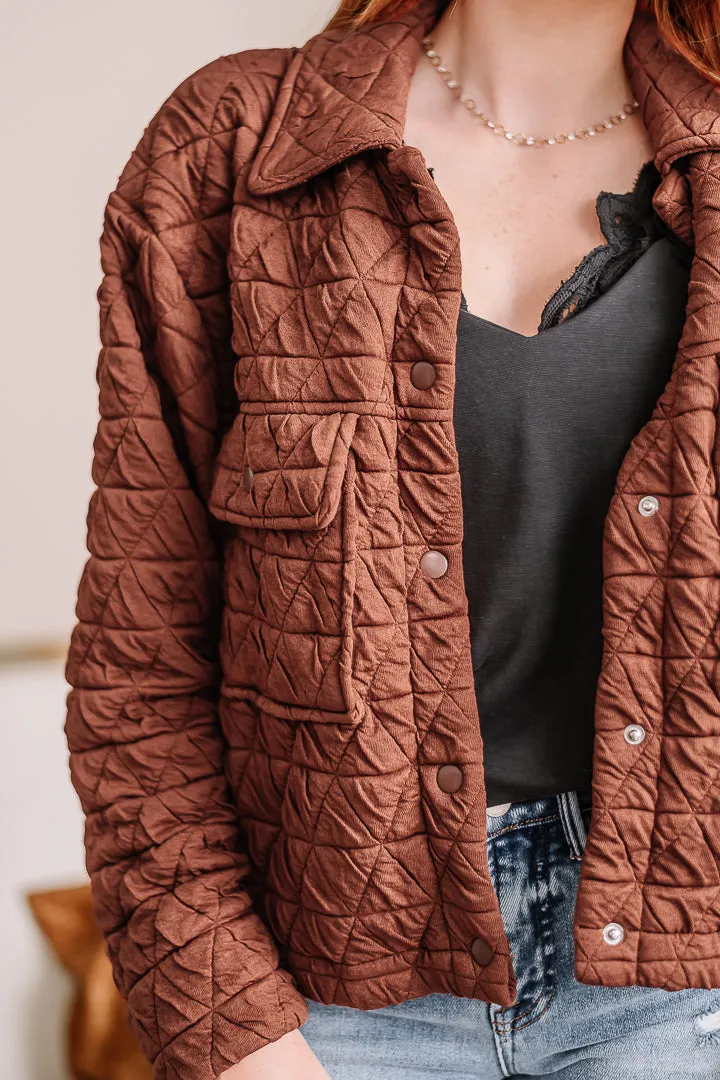 Sunburst Quilted Jacket | Brick