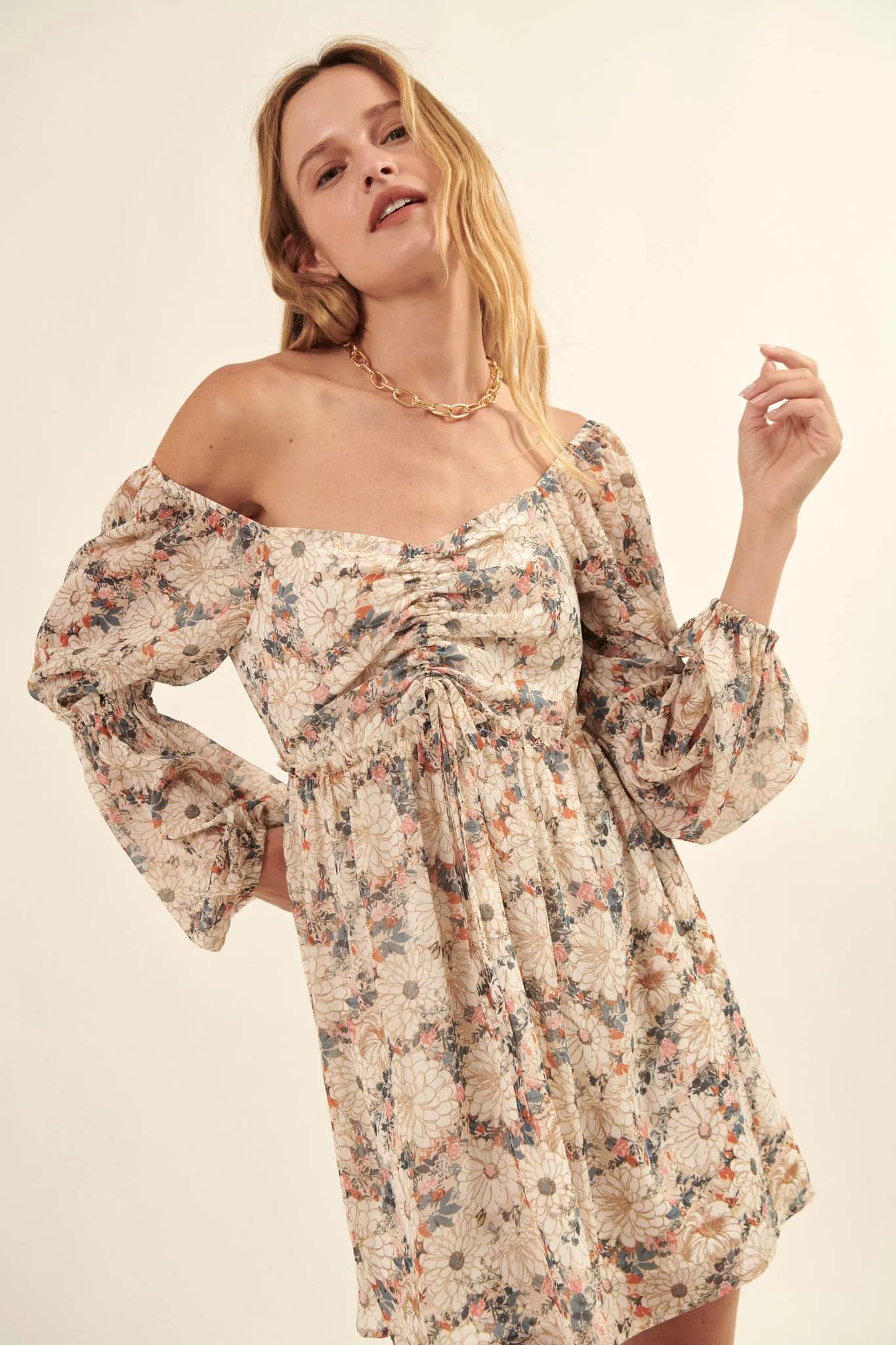 Sweet Embrace Floral Babydoll Peasant Dress