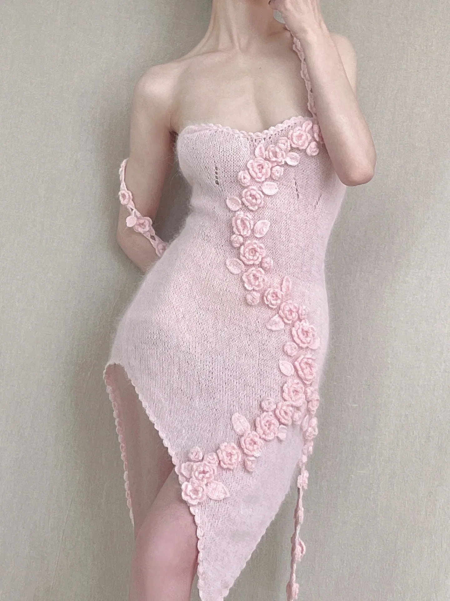 [Tailor Made] Romantic Floral Dream Hand Knitted Dress