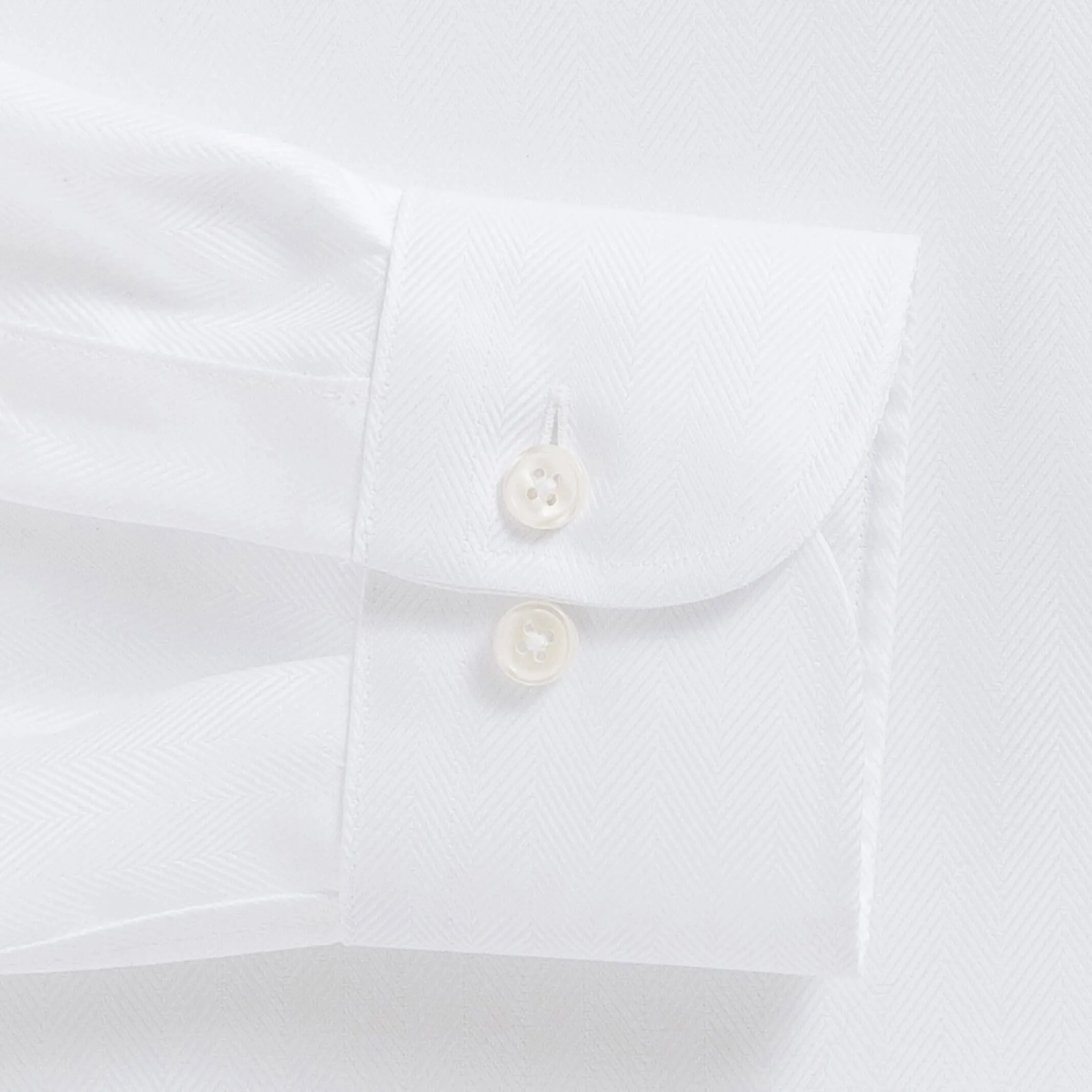 The White Canbury Herringbone Non Iron Custom Shirt