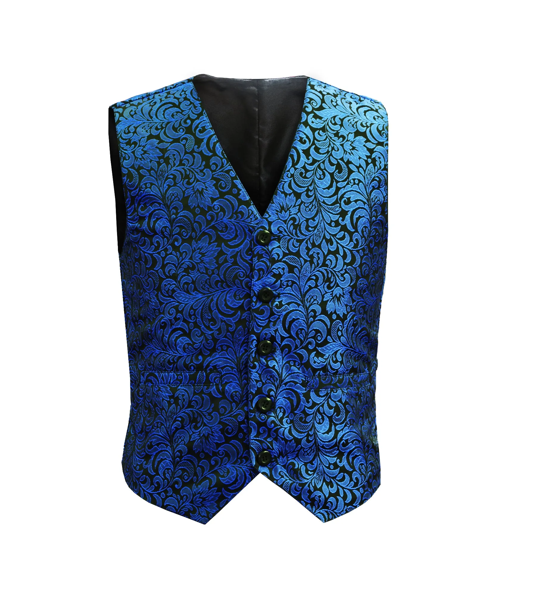 Turquoise Brocade Men's Waist Coat