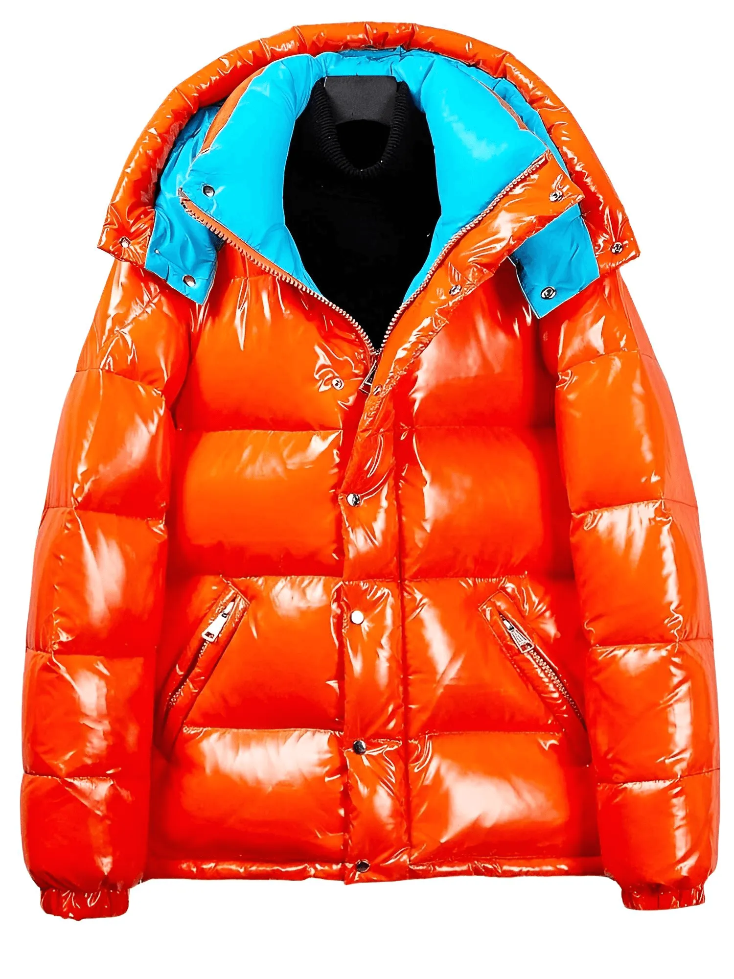 Unisex White Duck Down Puffer Jackets With Detachable Hood