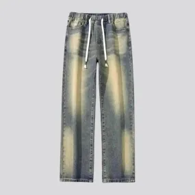 Vintage boho style men's denim joggers