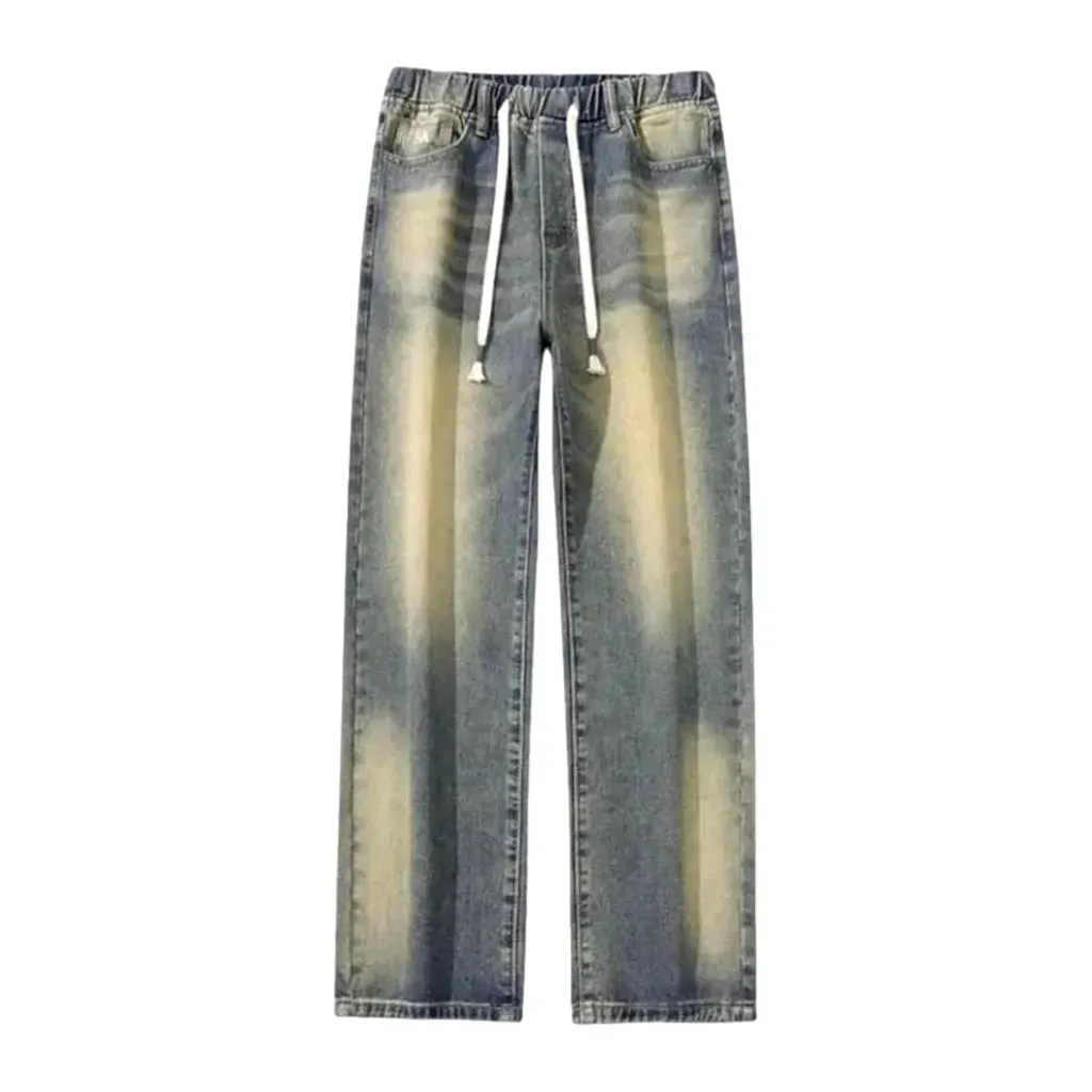 Vintage boho style men's denim joggers