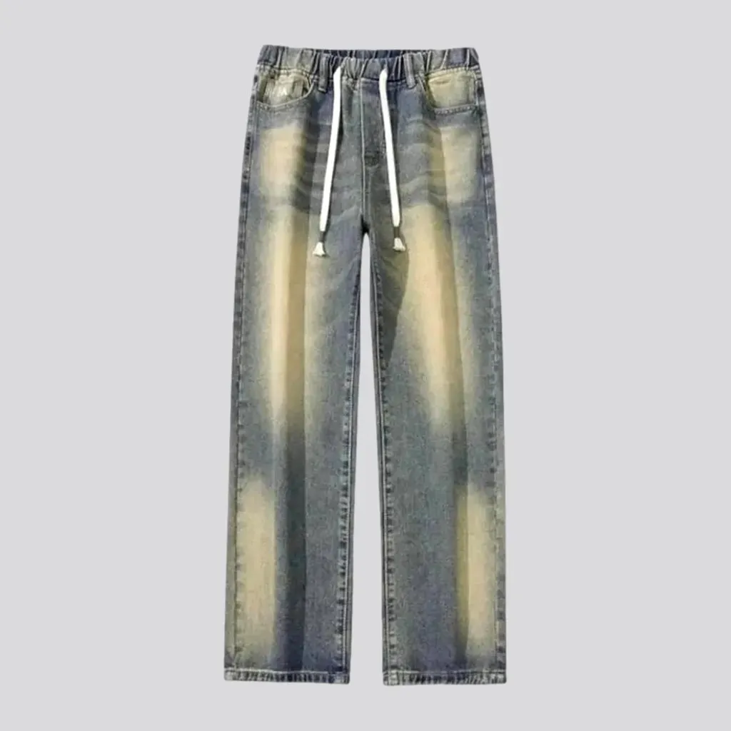 Vintage boho style men's denim joggers