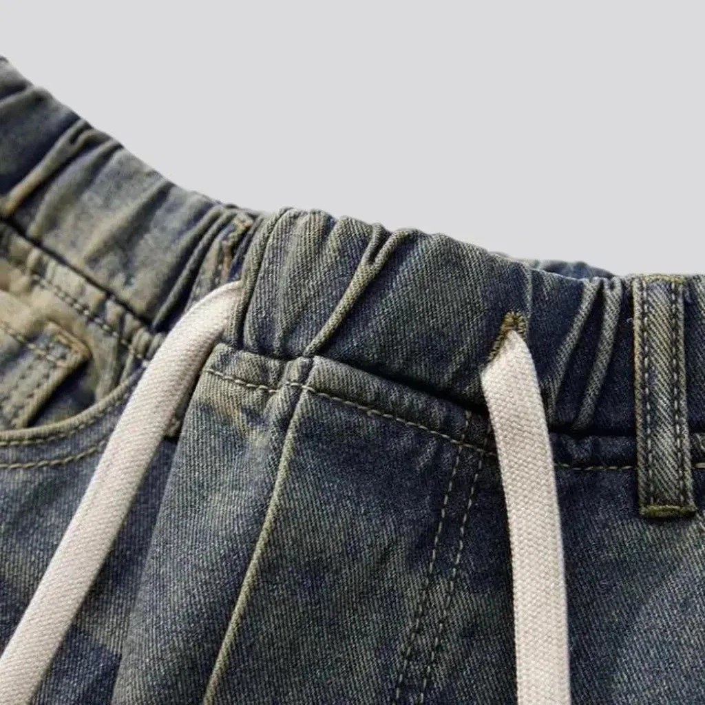 Vintage boho style men's denim joggers