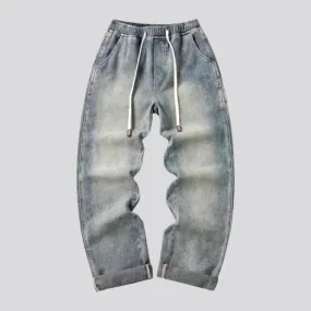 Vintage mid-rise baggy men's jean joggers