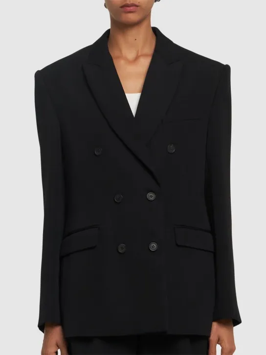 Wardrobe.nyc   Double breasted wool blazer 