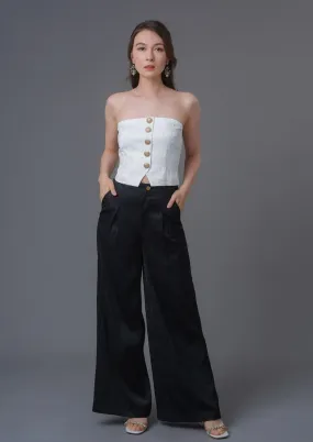 Wide Leg Bamboo Pants (Black)