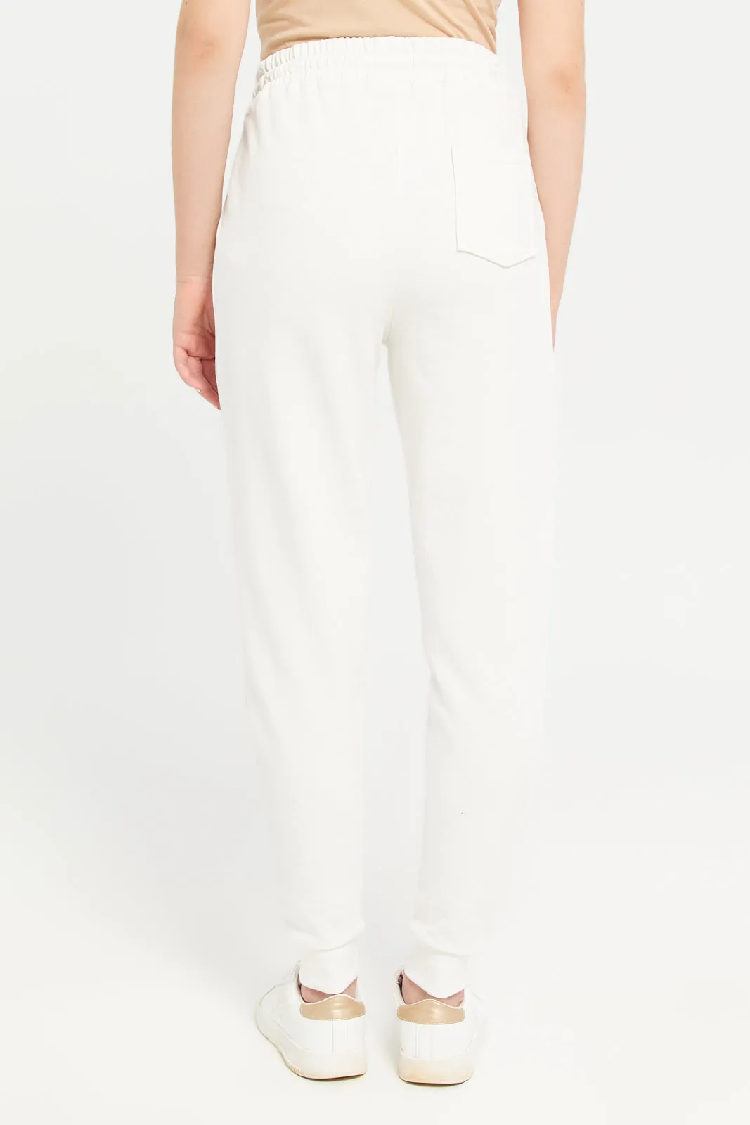 Women Plain White Joggers