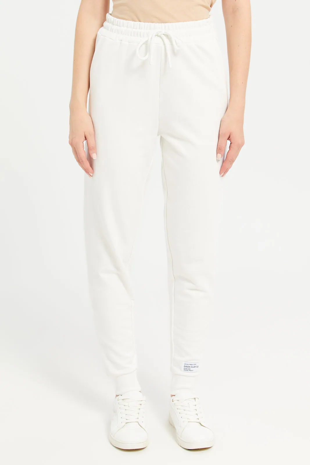 Women Plain White Joggers