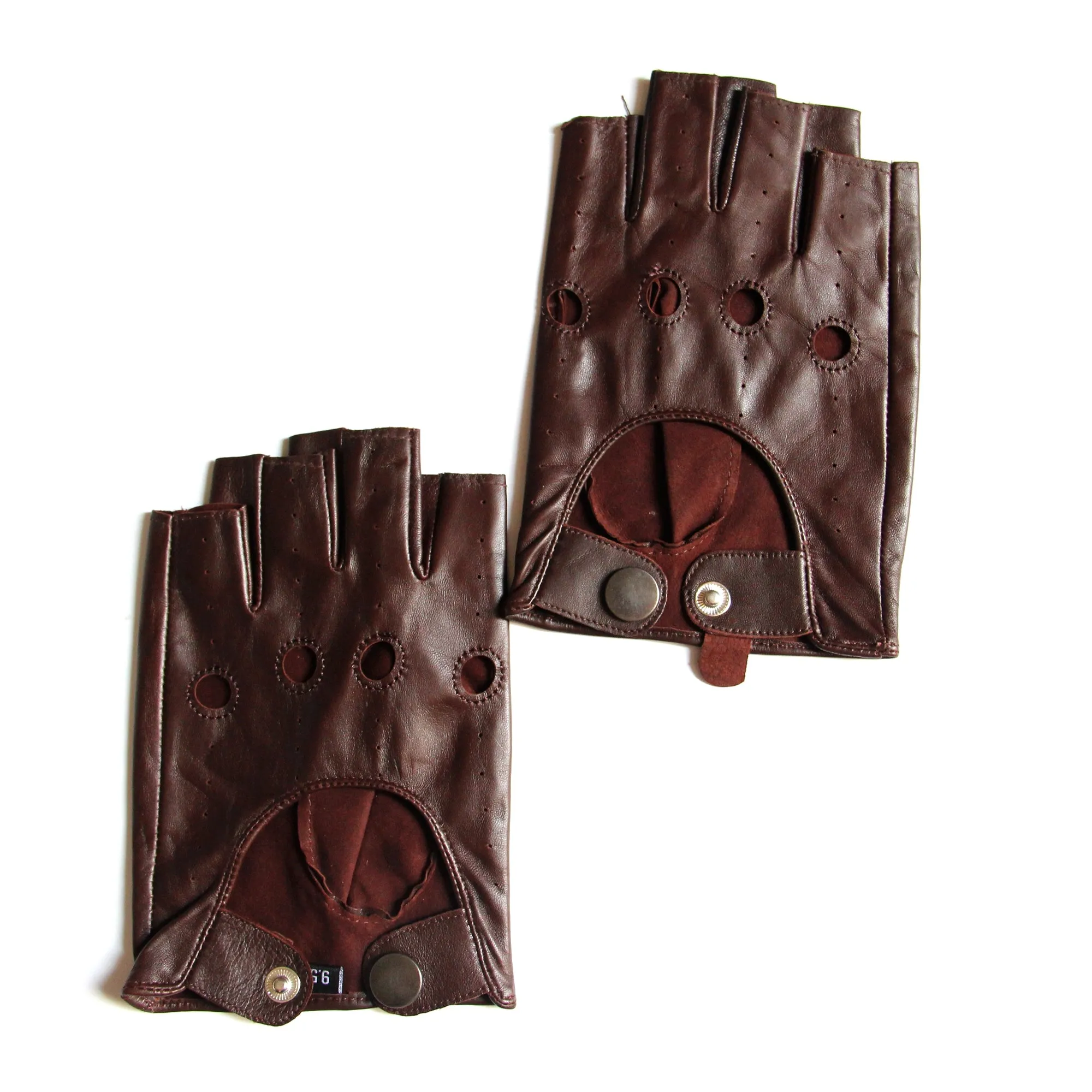 YISEVEN Men's Fingerless  Lambskin Leather Gloves