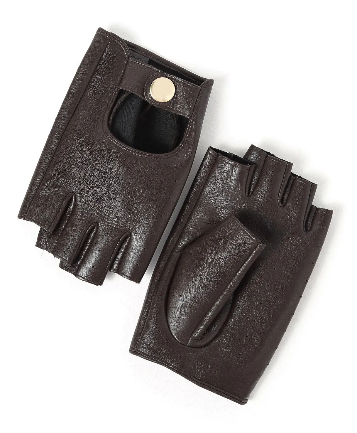 YISEVEN Men's Fingerless  Lambskin Leather Gloves