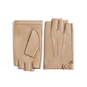 YISEVEN Women's Fingerless Lambskin  Leather Gloves