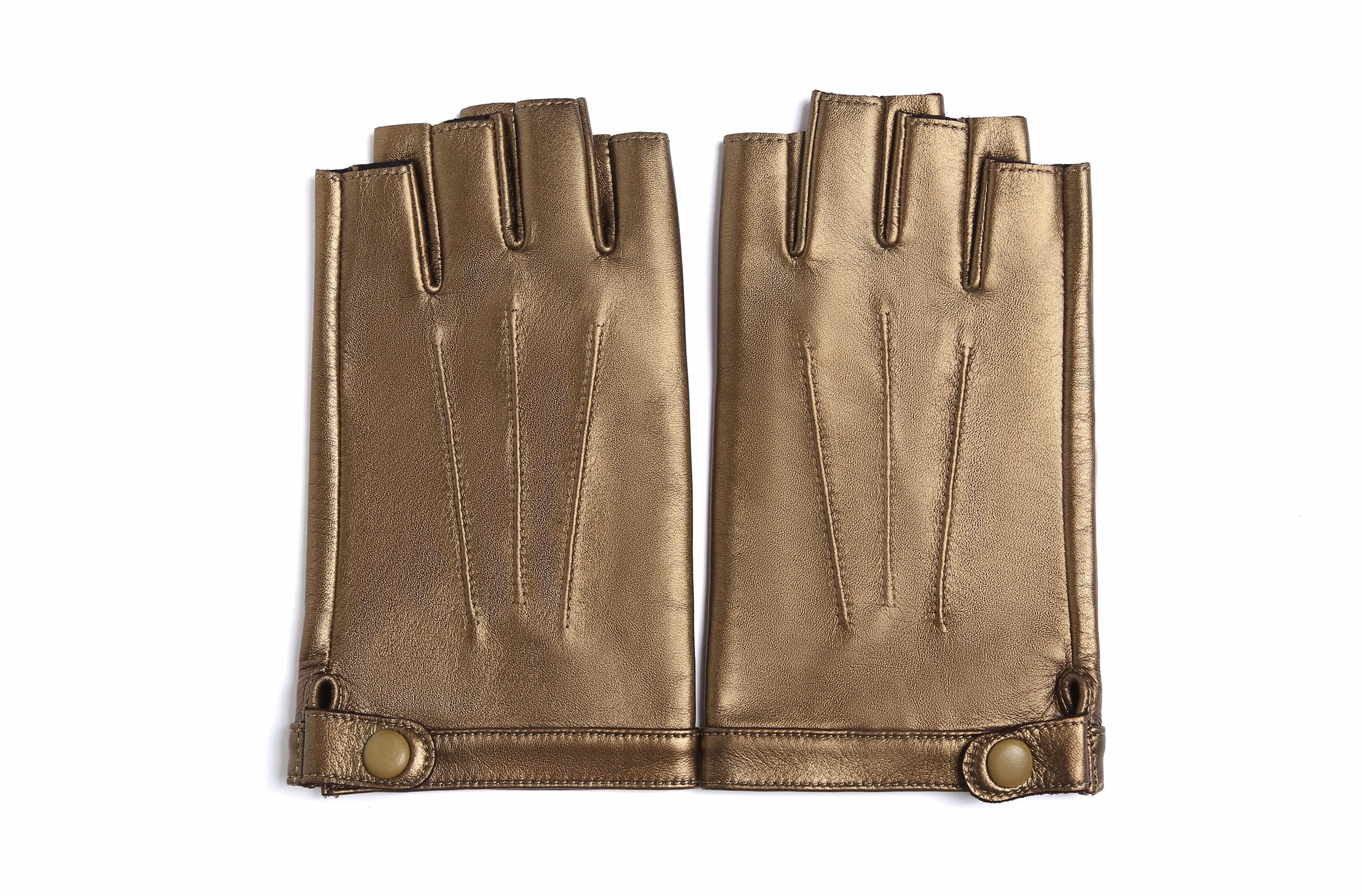 YISEVEN Women's Fingerless Lambskin  Leather Gloves